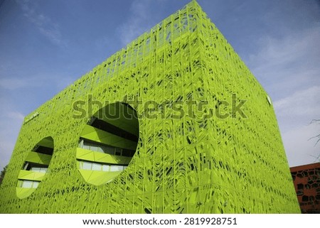 Green Cube or Cube Vert Building in Lyon, France