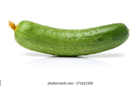 Green cucumber on the white background 