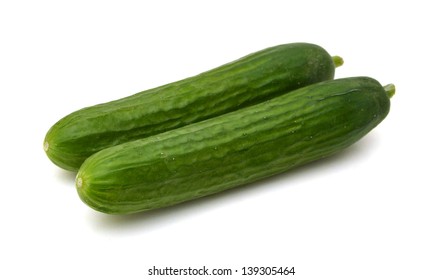 Fresh Green Smooth Cucumbers Isolated On Stock Photo 1196474557 ...