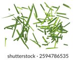  Green cut wild grass pattern isolated on white background and texture