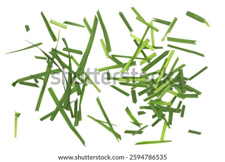 Green cut wild grass pattern isolated on white background and texture