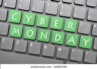 Green Cyber Monday On Keyboard