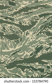 Green Digital Tigerstripe Camouflage Fabric Texture Background