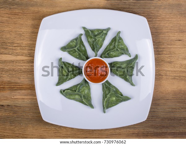 Green Dim Sum Chinese Food Delicious Stock Photo Edit Now 730976062