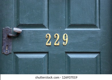 Green Door With Number 229