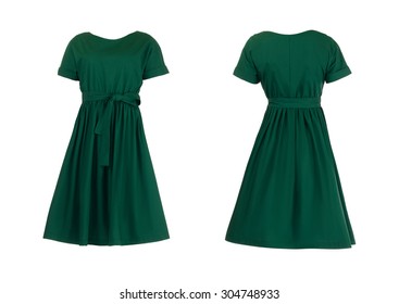 Green Dress Isolated On White