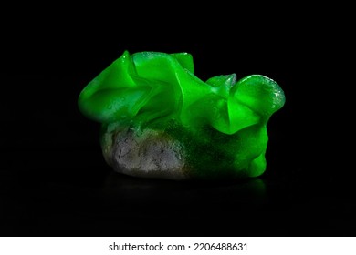 Green Dumpling On Black Background