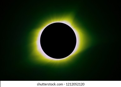 Green Eclipse, Elements Of This Image Furnished By NASA. Concept Science, Space, Parallel Universe.