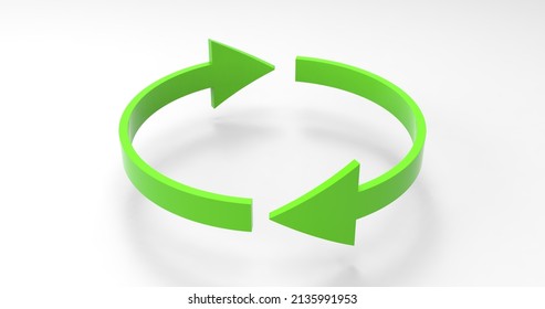 Green Eco Recycle Arrows, Recycled Icon and Rotation Cycle Symbol with Arrows - Shutterstock ID 2135991953