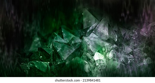 Green Emerald Gemstone Background Close Up.