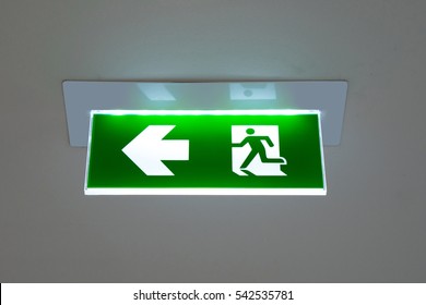 Green Emergency Exit Sign Showing Way Stock Photo 542535781 | Shutterstock