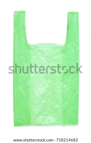 green empty plastic bag, view top