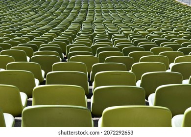 Green, Empty Seats Of The Olympic Stadium, Munich, Germany