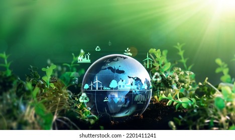 Green energy for clean   sustainable environment  Wind energy used in the industry factories  machines   technologies  Reducing Co2 emissions   limiting global warming   climate change