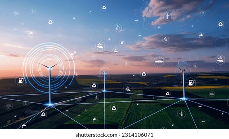 Green energy power production it is future. Windmill and graphic diagram of air currents that produce green energy.	
 - Powered by Shutterstock