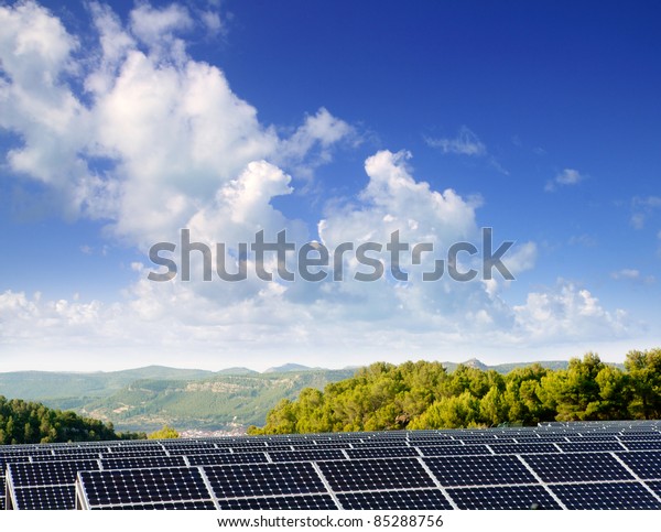 Green Energy Solar Plates Provide Mountain Stock Photo Edit Now 85288756