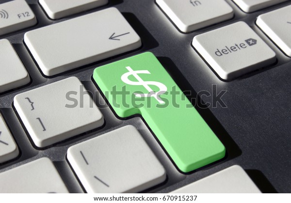 Green Enter Dollar Symbol On Keyboard Stock Photo Edit Now 670915237