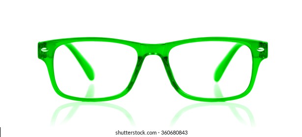 green in glasses