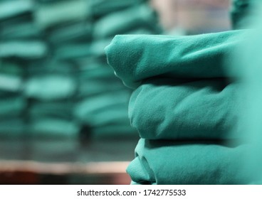 Green Fabric Cloth Used For Surgery In Sterile Stock Room