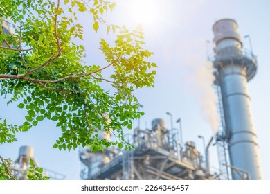 Green factory industry for good environment ozone air low carbon footprint production concept. - Shutterstock ID 2264346457