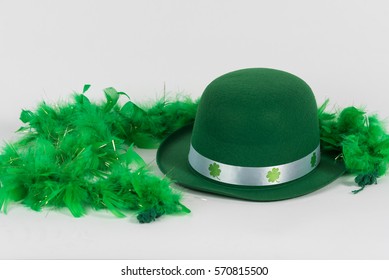 green felt derby hat