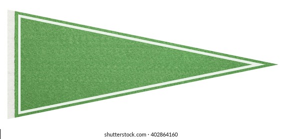 Green Felt Pennant On A White Background