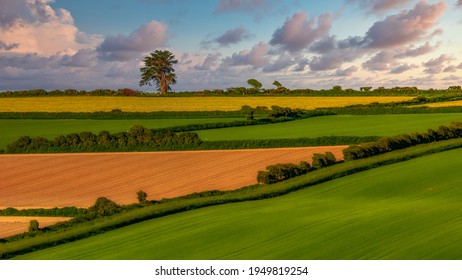 Green Fields Hills Ireland Summer Sunset Amazing View