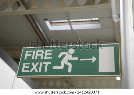 Green Fire Exit Sign - Health and Safety