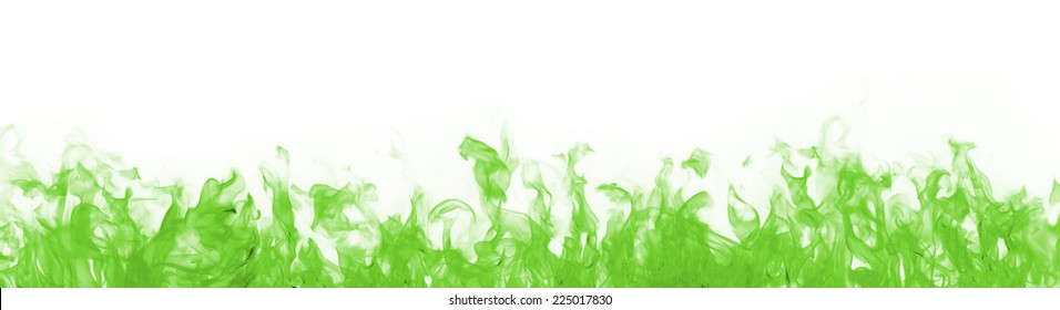 Green Flame On White Backgound