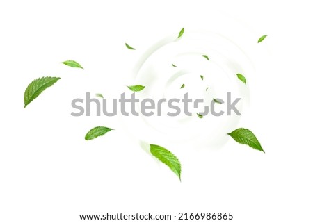 Green Floating Leaves Flying Leaves Green Leaf Dancing, Air Purifier Atmosphere Simple Main Picture	