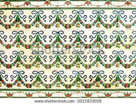 Green Floral Peranakan tile mosaic