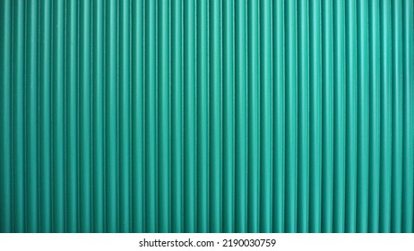 Green fluted wall in the room for decoration and background concept