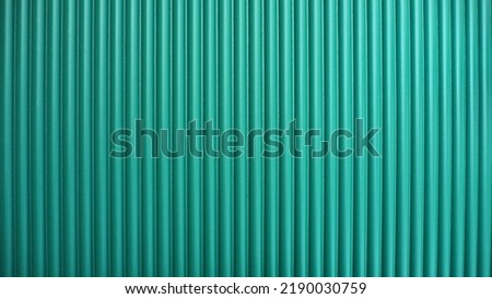 Green fluted wall in the room for decoration and background concept
