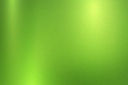 Green Foil Metallic Wall With Glowing Shiny Light, Abstract Texture Background