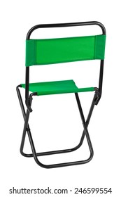 Green Folding Chair Isolated On White Background