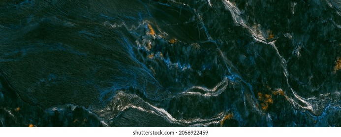 Green Galaxy Black Marble Texture Background, Luxury Black Panoramic Marbling Texture Design For Banner, Invitation, Wallpaper, Headers, Website, Print Ads, Packaging Design Template.