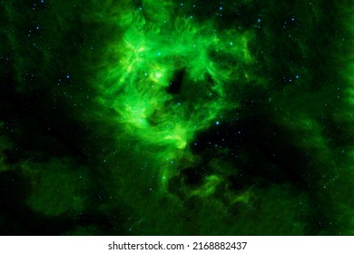Green galaxy in deep space. Elements of this image furnished by NASA. High quality photo