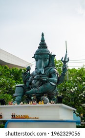 Green Ganesh Statue In The Rangsit University