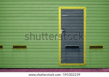 Green Garage Gate Ventilation Grilles Large Stock Photo Edit Now