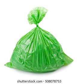 green colored trash bags