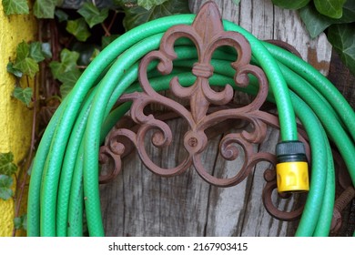            Green Garden Hose Close Up                   