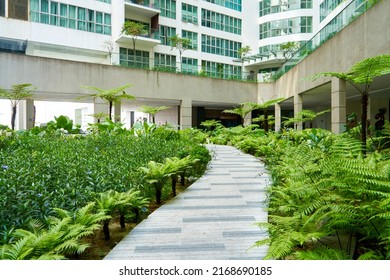 Green Garden Inner Yard Residential Building Stock Photo 2168690185 ...