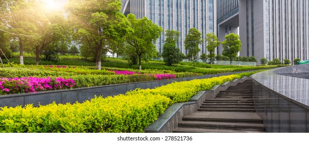 Green Garden In The Office Area At Shanghai China.