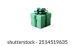 green gift box, isolated on a white background