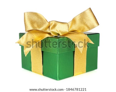 Similar – Image, Stock Photo gift box and gold horse pattern composition. holiday background