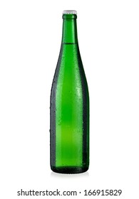 Green Glass Bottle With Drops