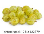 Green gooseberry isolated on white background with clipping path and full depth of field