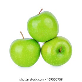 Green Granny Smith Apple On White Background