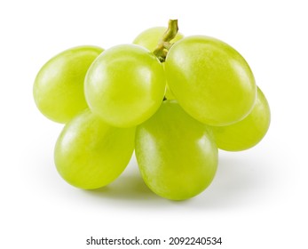 Green grape isolated on white. Fresh green grape. With clipping path. Full depth of field.