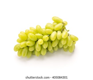 Green Grapes On White Background